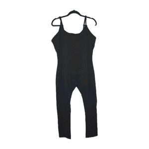 Dreamgirl Cotton Blend Spaghetti Strap Catsuit Body Con Jumpsuit Black Baselayer